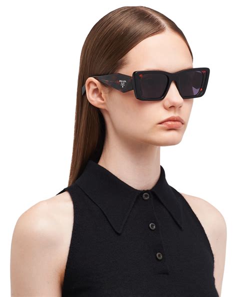 prada symbole sunglasses blue|Prada symbole rectangular sunglasses.